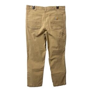 Carhartt Rugged Flex Relaxed Fit Canvas Utility Work Pant Mens Size 36x32 Tan